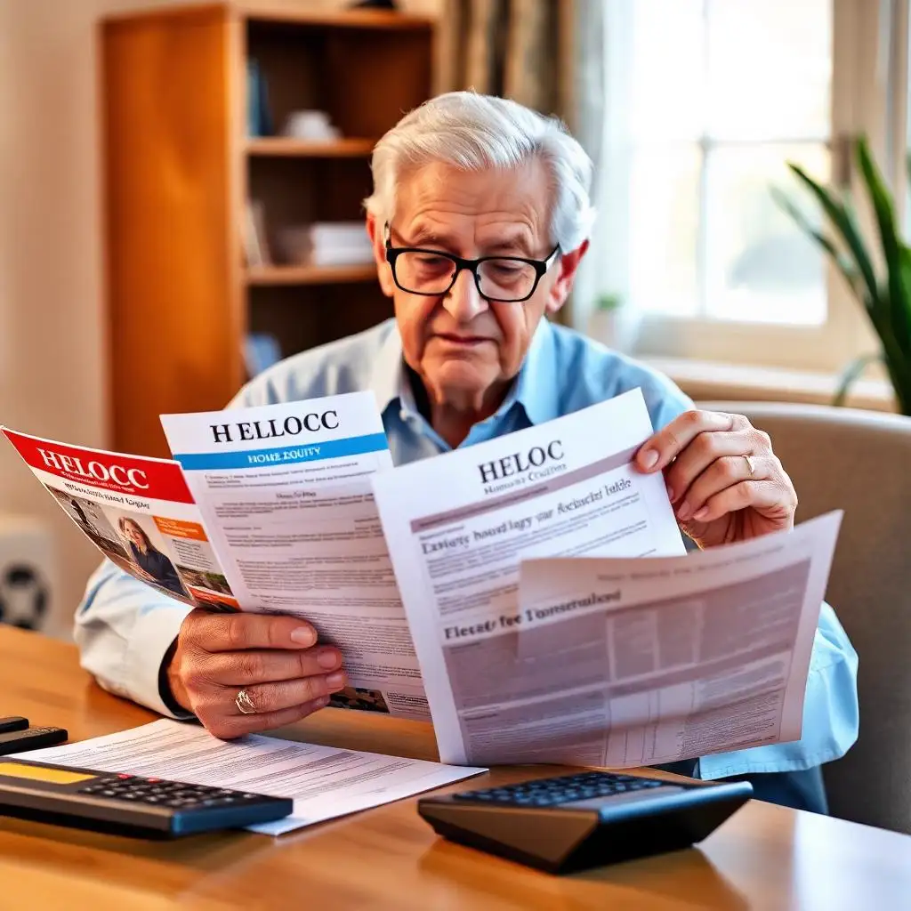 Reverse mortgage alternatives — senior couple weighing HELOC, downsizing, and cash-out refi options Senior couple comparing reverse mortgage alternatives like HELOC and downsizing