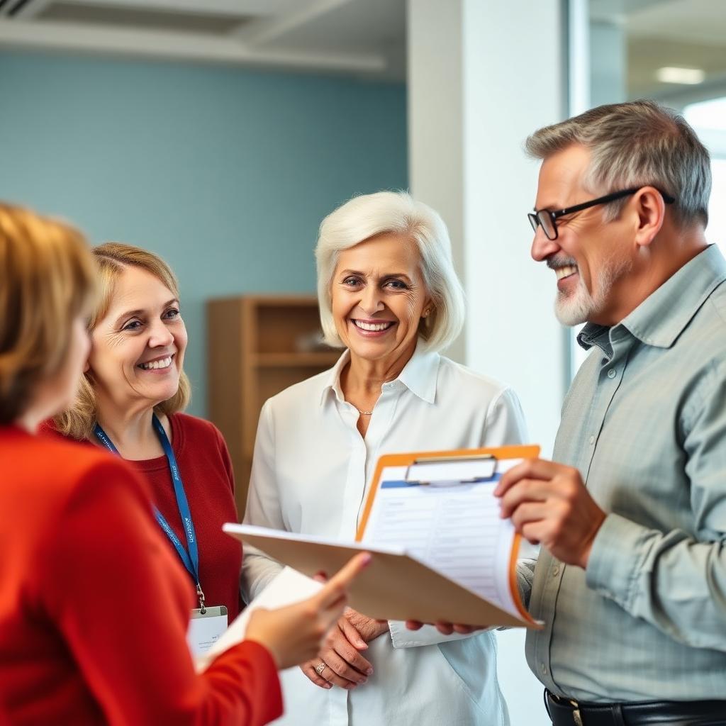 Reverse mortgage eligibility requirements — senior couple reviewing a HECM eligibility checklist Senior couple meeting with an advisor to review reverse mortgage eligibility requirements