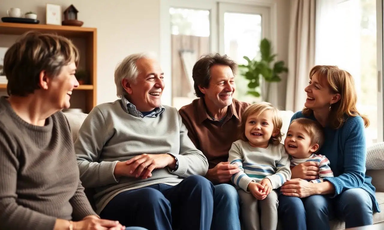 Family reviewing reverse mortgage paperwork and discussing a servicing complaint