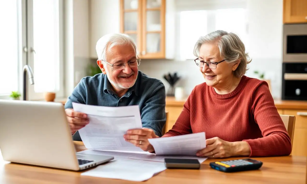 Senior reviewing reverse mortgage tax implications with CPA and IRS Publication 936